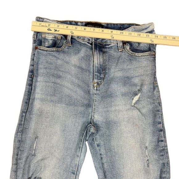 Kendall + Kylie Super High Distressed Skinny Jeans Medium Light Wash Size 28 - Picture 2 of 9